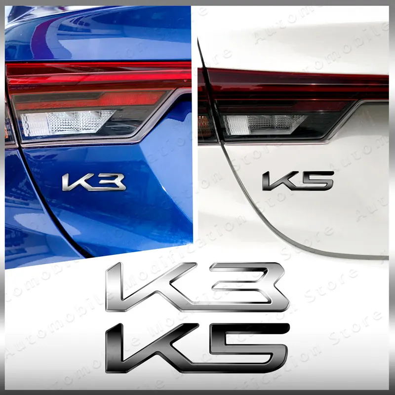 새로운 자동 외관 K3 K5 K8 엠블럼 펜더 뒷 트렁크 바디 배지 스티커 Kia Forte Ceed Cerato RIO 2 3 4 Sorento Sportage