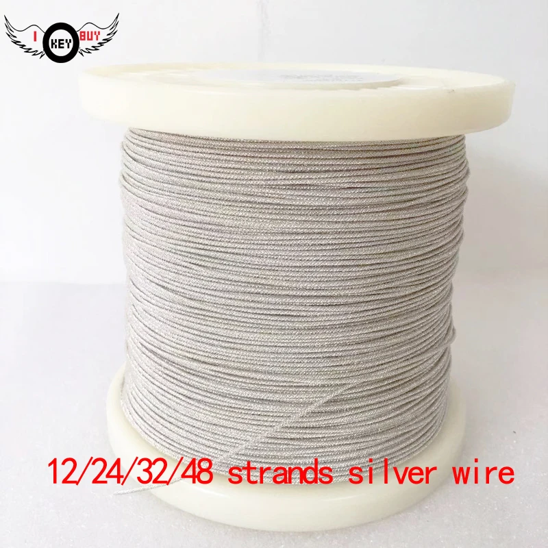 5 m/Lot 12/24/32/48 Strand Silver Speaker Repair 5"-21" Subwoofer High Temperature Copper Voice Coil Lead Wire