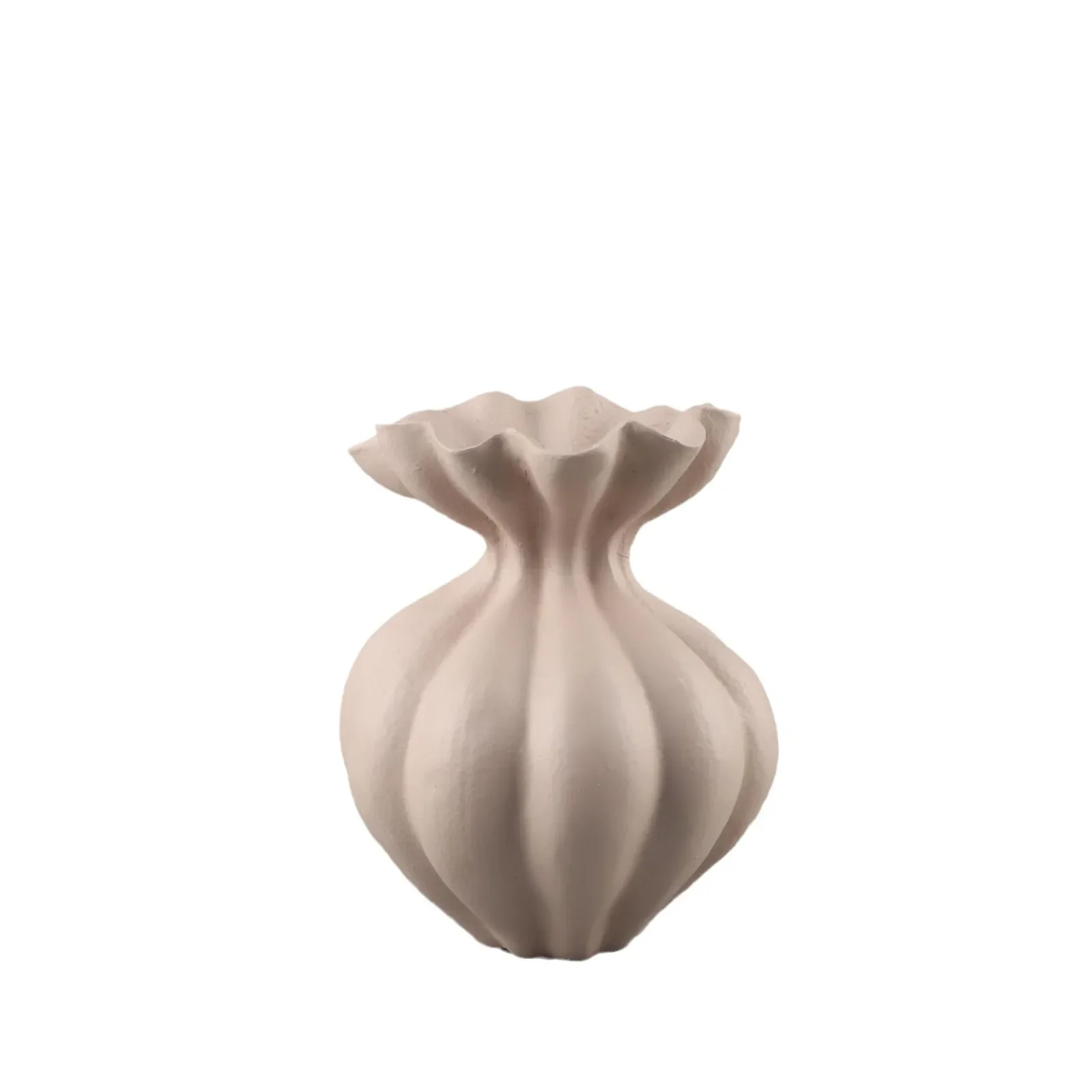 Resin Vase Bud Shape Fringe Fold Flower Vase Resin Crafts Floral Arrangement Accessories Flower Pot Home Decoration 6