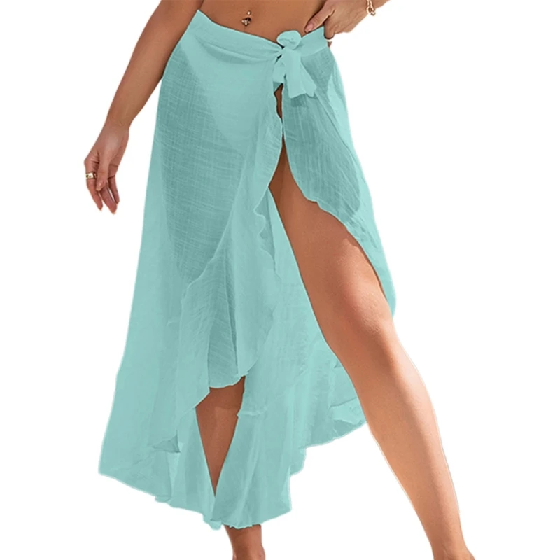 Swimsuit Cover Wrap Skirt, Sheer Sarong Swimsuit Wrap