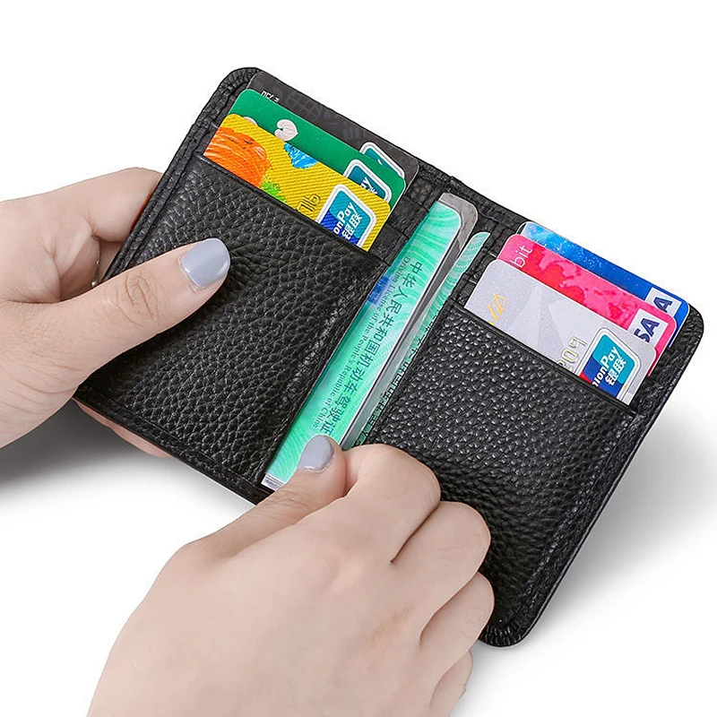 Luxury Men Card Holder Leather Thin Mini Men's Wallet Small Pocket Purse Women Bank Credit Card Holder for Men Wallets leather wallet wallet card holder card holder credit card holder credit card wallet card wallet wallet card bag