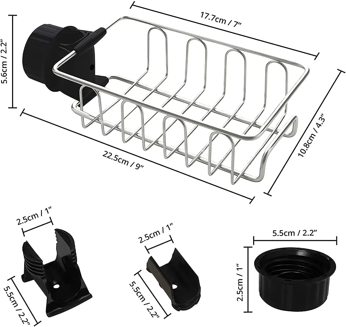 Kitchen accessories Kitchen Sink Faucet Sponge Holder Sink Drain Rack Soap Drainer Towel Rack No Suction Cup Kitchen Accessories 1Pc