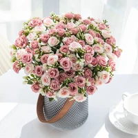 15 blomsterhoder – 5 greiner silkeroser til bryllup, kranser og dekor