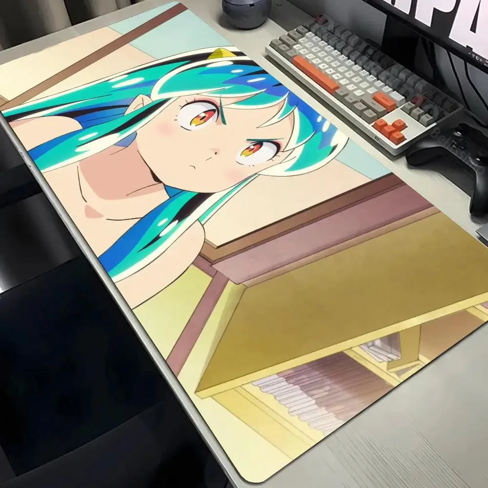 Anime Girl Computer Gamer Large Rubber Art Mousepad Urusei Yatsura Mouse Pad Laptop anti slip Desk Mat Keyboard accessory pad