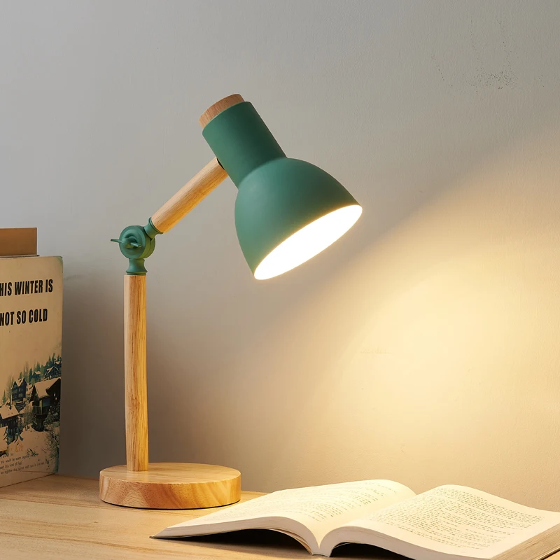 Nordic Wooden Art LED Table Lamp – Eye-Caring Bedside & Desk Light