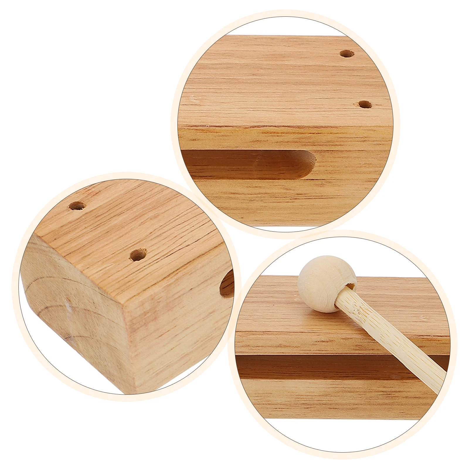 Wood Block Percussion Instrument Rhythm Wooden Beaters Musical Handheld Instruments Lummi Claves Sticks Cymbal kids Music Tool