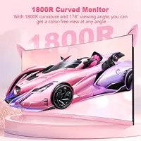 27inch Curved Pink Monitor QHD 165hz 1800R Gaming Display HDR10 Free-Sync Desktop Screen 1ms GTG  With Speakers Tilt Adjustable - Image 3
