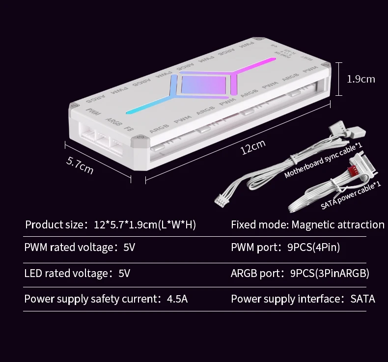 Meteor light effect ARGB Fan Controller With 4Pin PWM For Computer Cooling SYNC