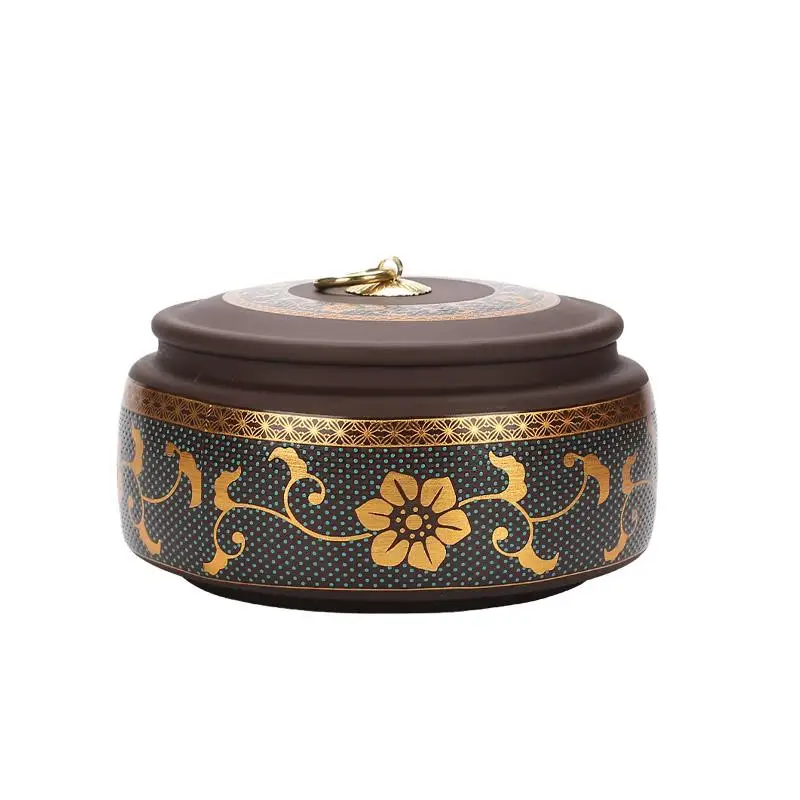 

Tea Tin with Lid Purple Sand Ceramic Green Tea Storage Jar Tea Jar Sealed Jar General Household Sealed Jar Kitchen Utensils