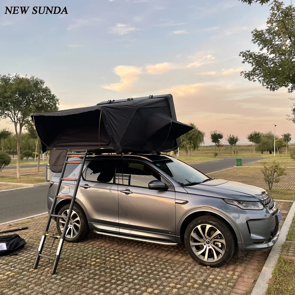

factory directly supply aluminium hard shell car roof top tent with luggage racks for sale waterproof hard top roof tent