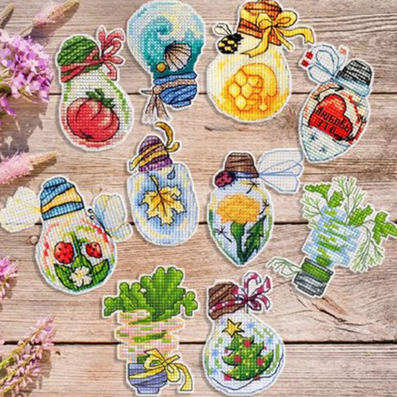 BXT023 Decoration Home Decor Homfun Craft Christmas Cross Stich Set Counted DIY Cross Stitch Kits Fridge Refridgerator Magnets