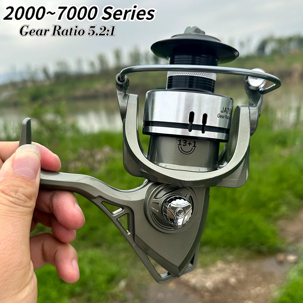 

Катушка для спиннинга 2000-7000, передаточное число 5,2: 1, 13 + 1 шарикоподшипников