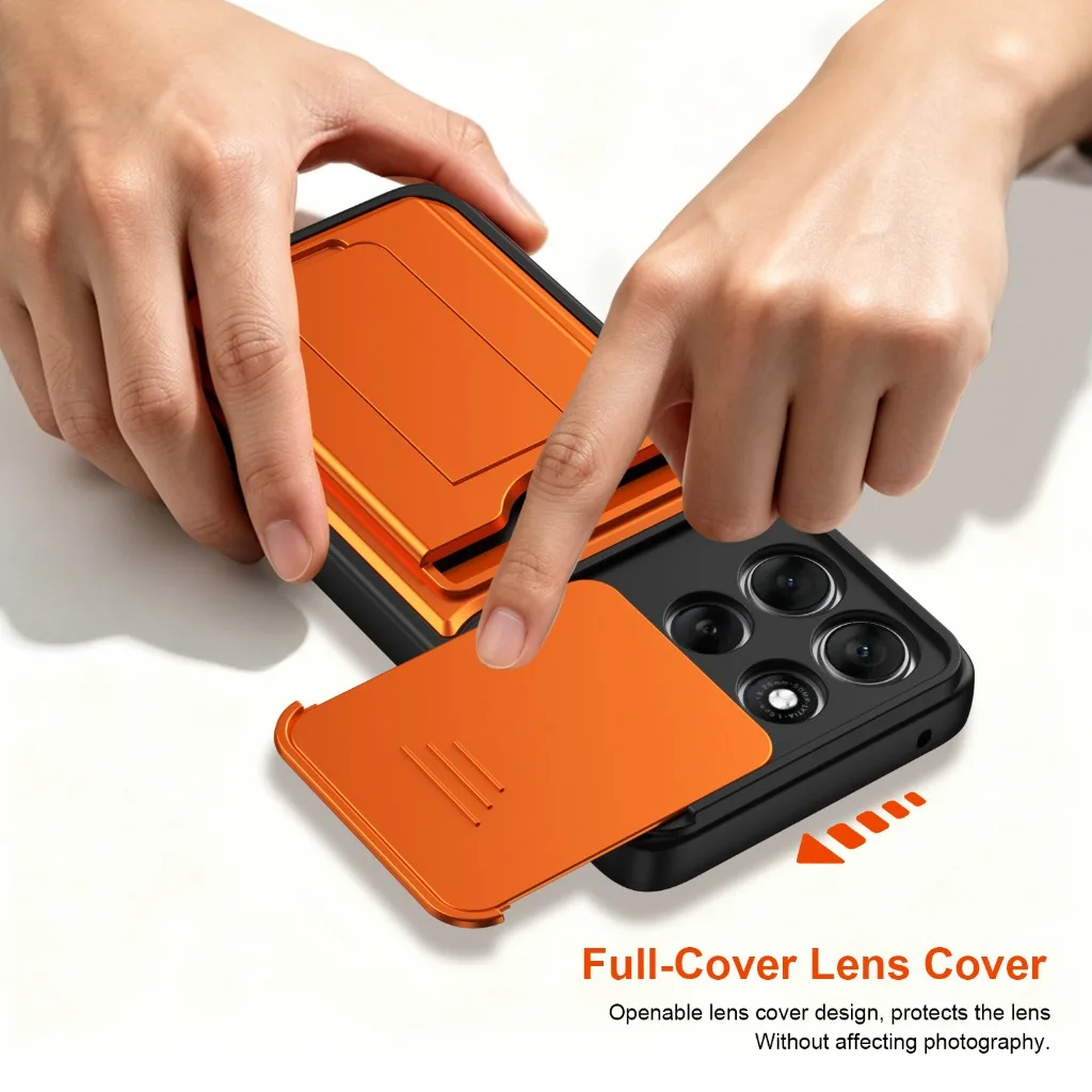 Slide Camera Cover Phone Case with Card Holder - Signature Series