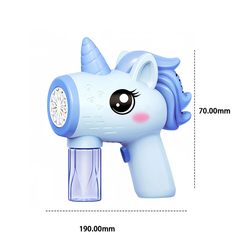 Unicorn Electric Bubble Gun Toy with Light Bubble Machine Gun Maker Birthday Gifts for 3 4 5 6 Years Old Boys Girls