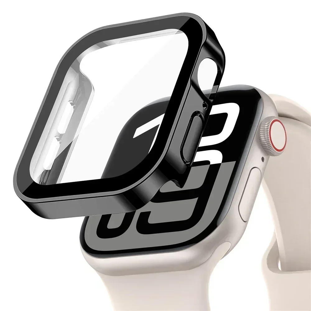 Premium Tempered Glass Bumper Cover for Apple Watch - Ultra Clear Screen Protector