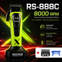 Tondeuse à cheveux professionnelle ROSYOUS 888C, 8000 tr/min, lame DLC, chargeur externe, moteur sans balais à rotor externe, tondeuse à cheveux pour hommes 1