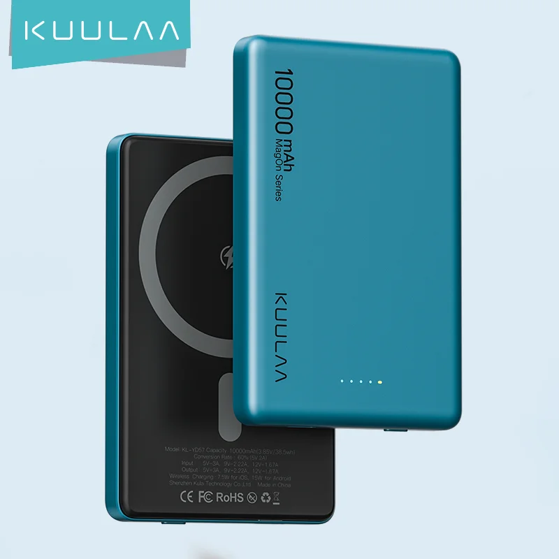 Портативное зарядное устройство KUULAA, магнитное Беспроводное зарядное устройство 10000 мАч, портативное зарядное устройство для iPhone 12 13 14 15 Pro Max, портативная внешняя мини-батарея