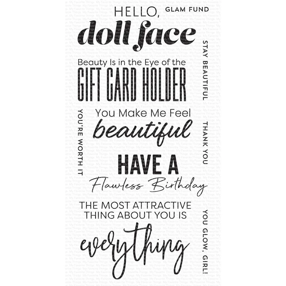 Glam Fund Sentiments Words Clear Stamps Scrapbooking for March 2023 New