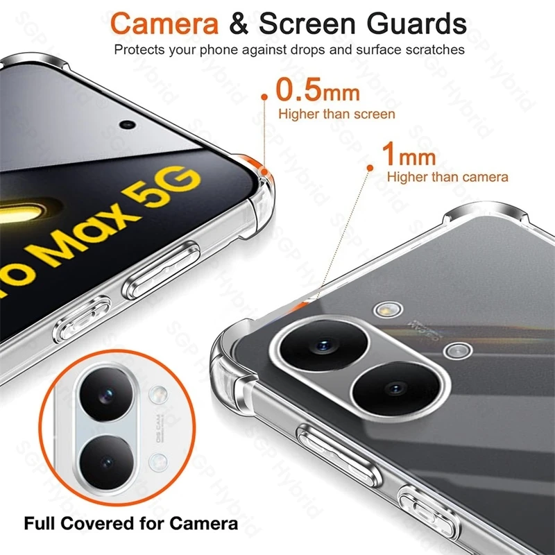 Shockproof Transparent Soft Silicone Case - Ultra-Thin Clear Protective Cover