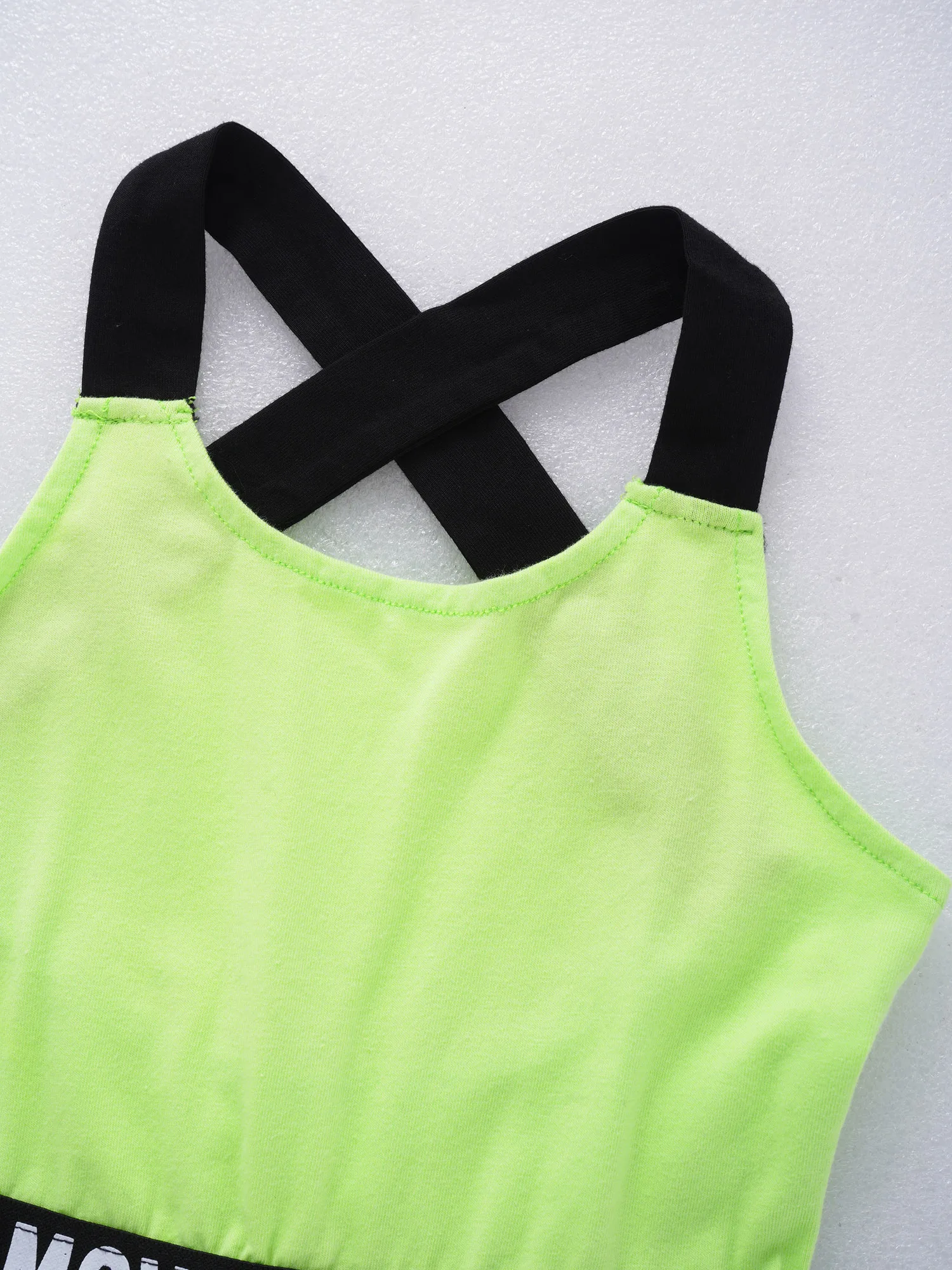 Kids Girls Tennis Athletic Dress Criss Cross Shoulder Straps Letters Printed A-line Athletic Dress for Workout Exercise Sports