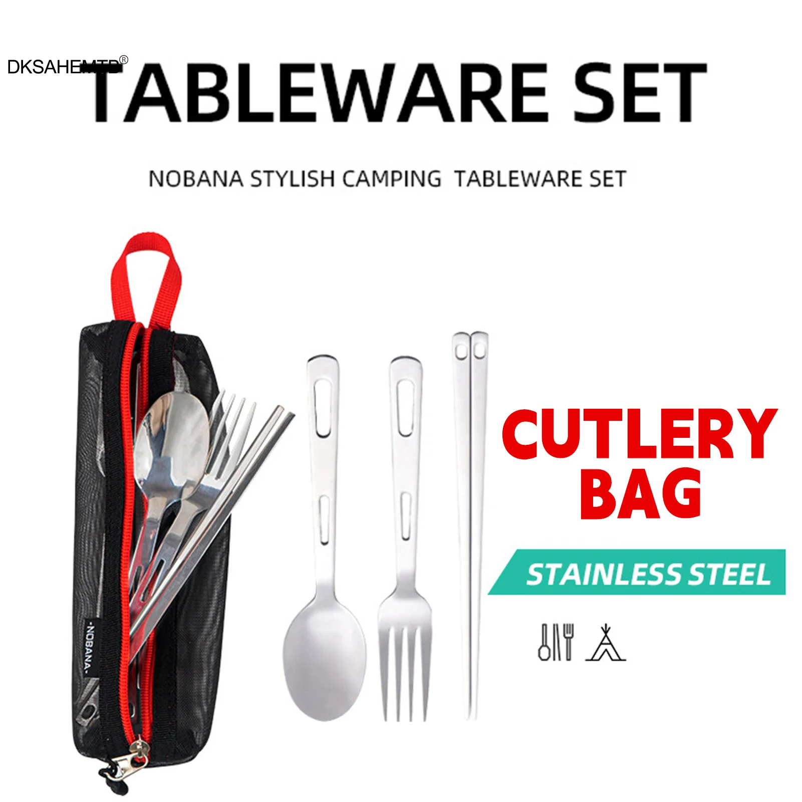 

Набор столовых приборов портативный из нержавеющей стали, комплект с коробкой для хранения, вилка, ложка, дорожная Бытовая посуда, столовые приборы для кемпинга