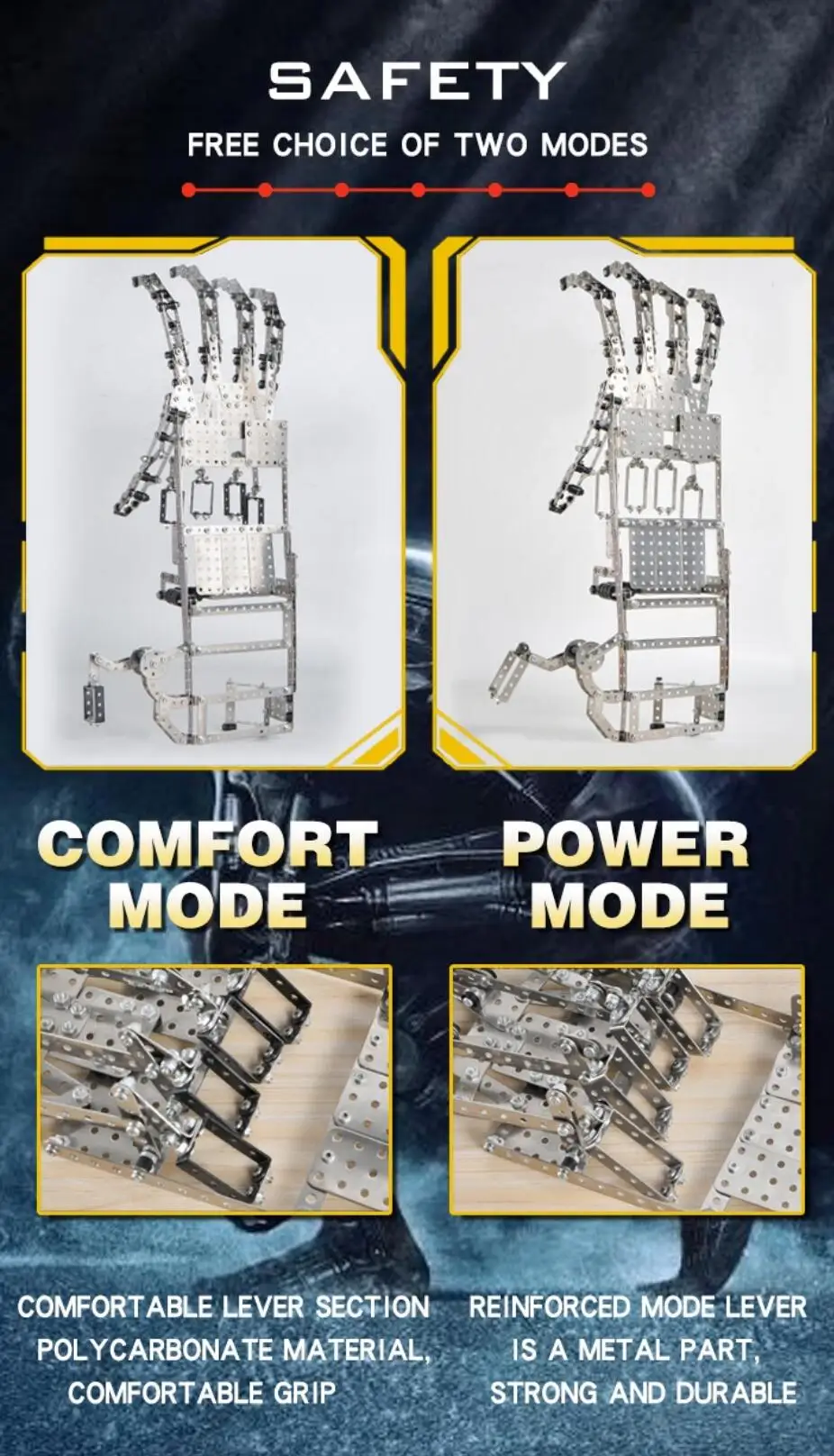 Alloy Manipulator Exo-skeleton Glove building blocks metal toys boys' highly difficult screws nuts metal 3D assembly models