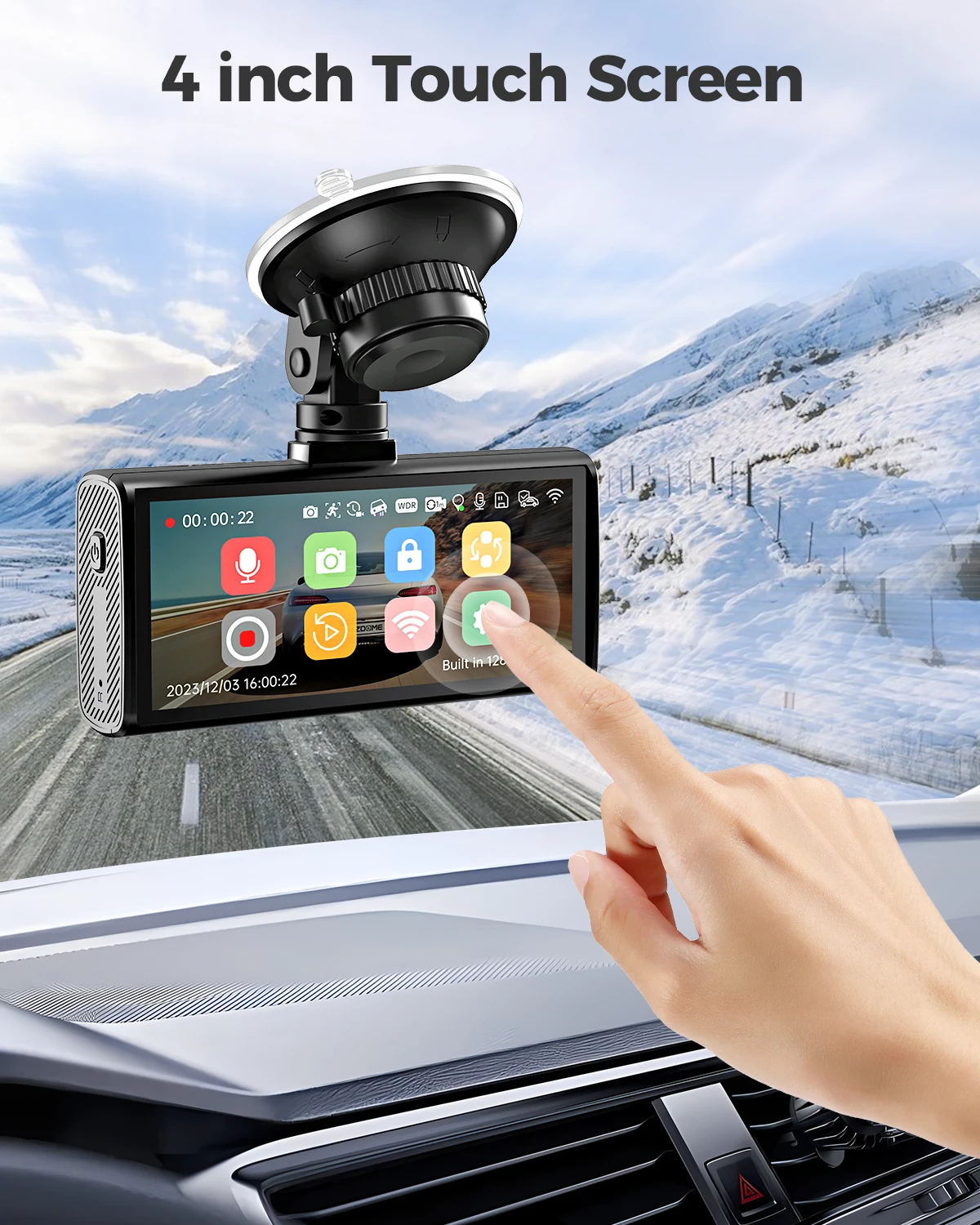 新品未使用AZDOME M560-3CH Azdome M560-3ch Car Dvr 3 Channel Dash Cam 4inch Touch