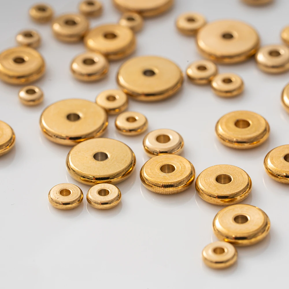 50 Stück Edelstahl 4-10mm Runde Flache Abstandsperlen PVD Goldplattierte Scheibenperlen für DIY Halskette Armband Schmuckherstellung – Detail 4