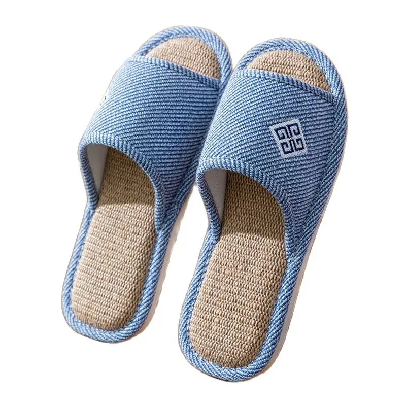 2023 Knitted Deodorant Men's and Women's Home With non-slip Soft Sole Indoor Sweat absorption silent linen breathable slippers