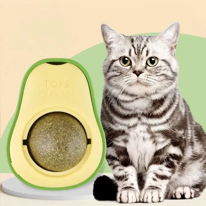 Avocado Catnip Toy Edible Licking Balls Cats Mint On The Wall Rotatable