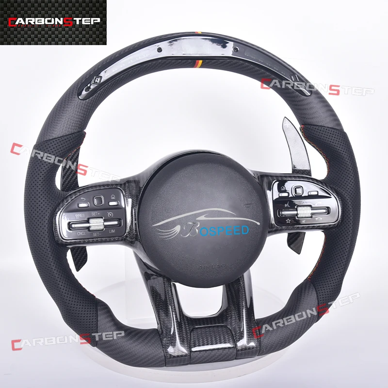 

For Mercedes Benz Carbon Fiber Led Steering Wheel W205 AMG W212 W213 CLA C300 W211 W222 W221 C Class W204 GLK350 Upgrade Leather