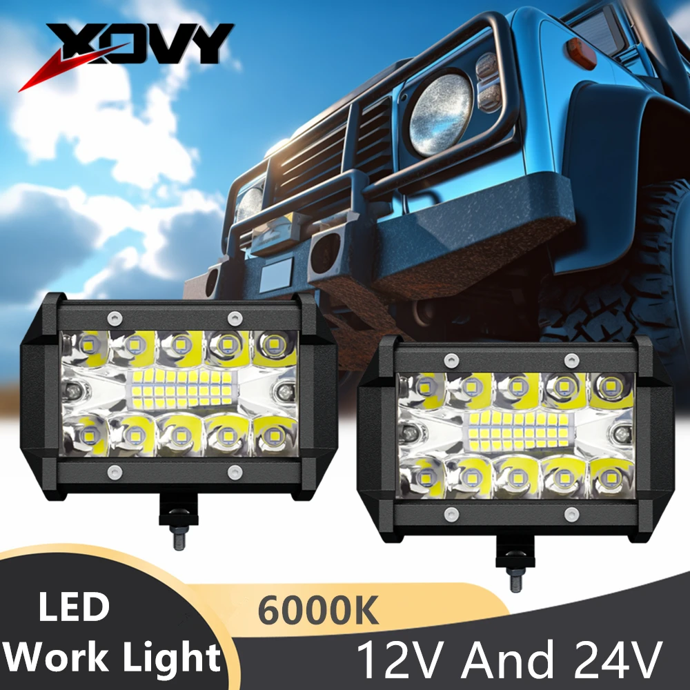 LedCarLight6000K8000LM24vLed12vAutoWorkLightBarDrivingFor