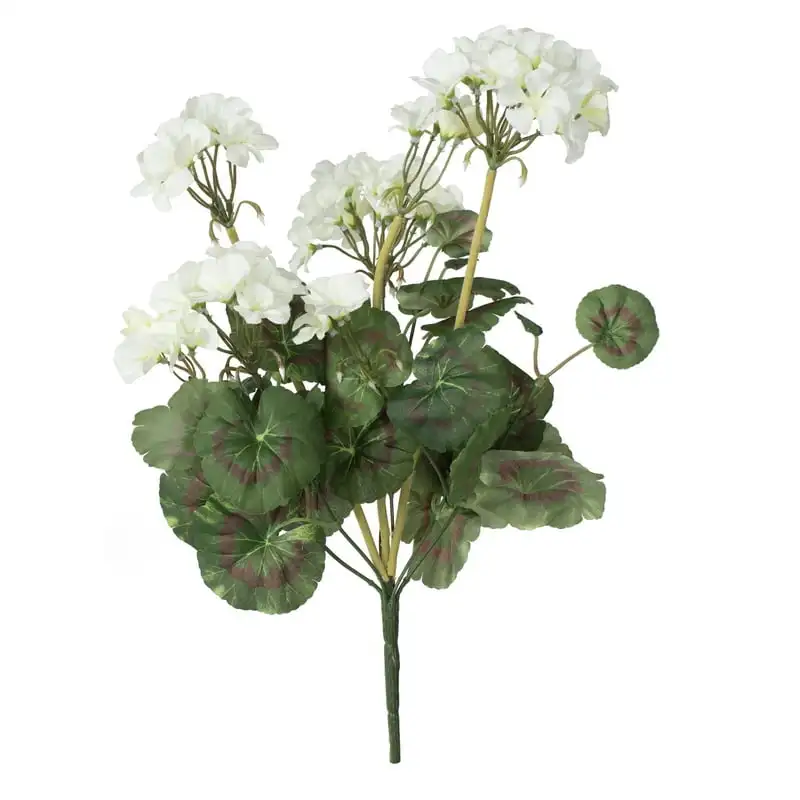

20" White Geranium Bush, 4 per .