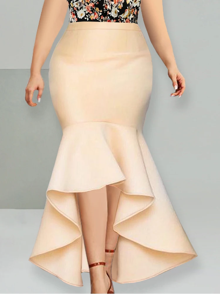 Faldas negras de alta para mujer, con volantes, elegantes, para fiesta de cóctel, eventos, Jupes, envío - AliExpress Ropa de mujer