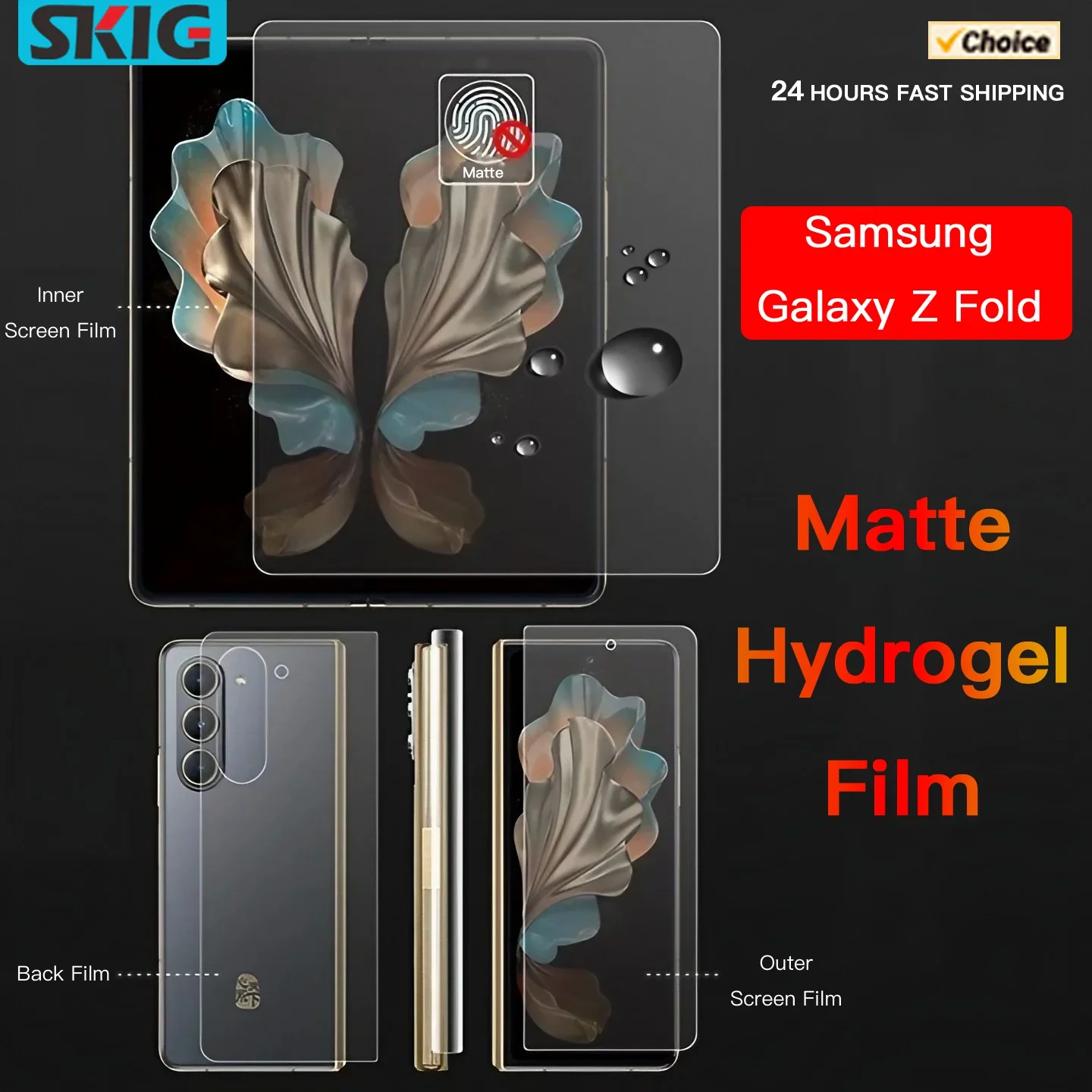Matte Hydrogel Soft TPU Full Body Screen Protector and Hinge Sticker