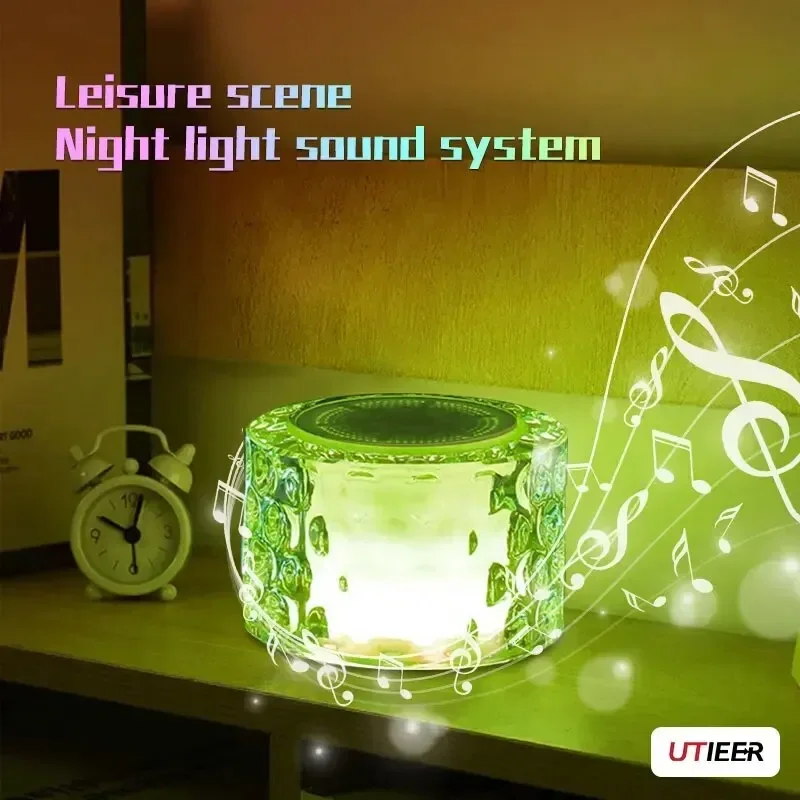 

Subwoofer Large Volume Glass Crystal Sound Bedside Atmosphere Nightlight Bluetooth Speaker Desktop Creative Gift