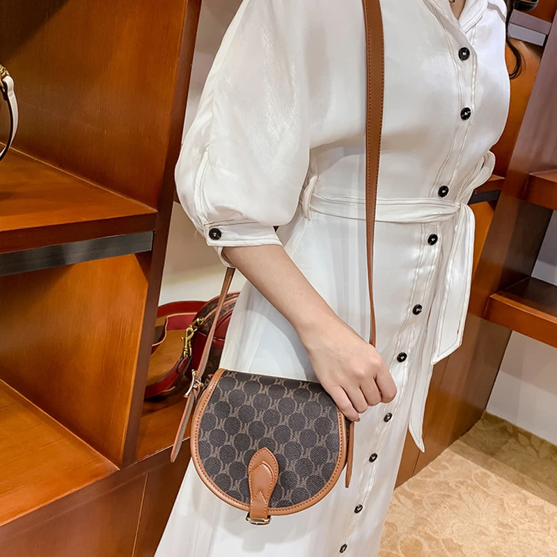 Louis Vuitton Vintage Leather Monogram Crossbody Saddle Bag at