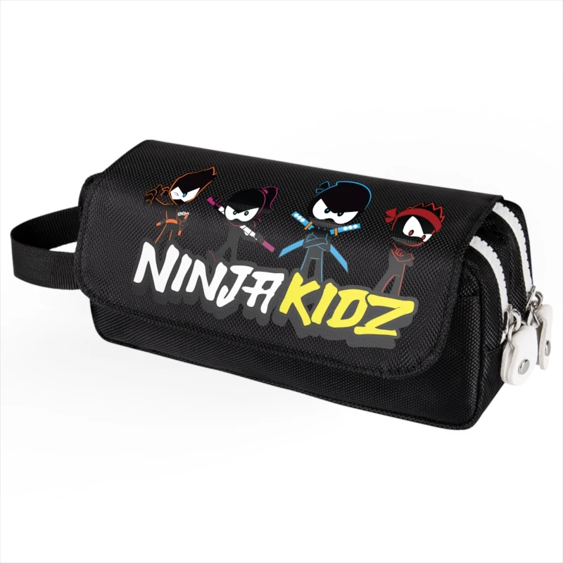 2023 NEW Ninja Kidz Cartoon Children Pencil Case Multi Layer high quality Student Stationery Box Stationery Storage Bag 3