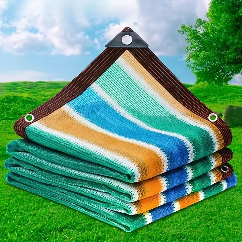 High-density Breathable Sunshade Net - Colorful And Multi-Sized, Suitable For Outdoor Courtyard, Picnic, Carport, And Garden Sun