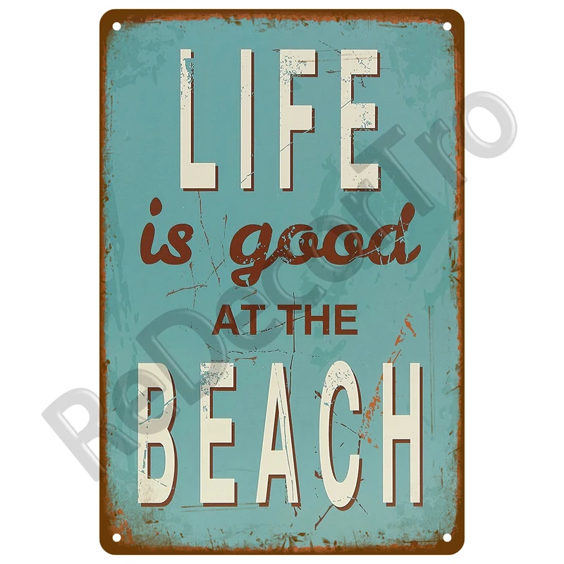 Beach Bar and Surf Club Decorative Metal Wall Art - Summer Edition
