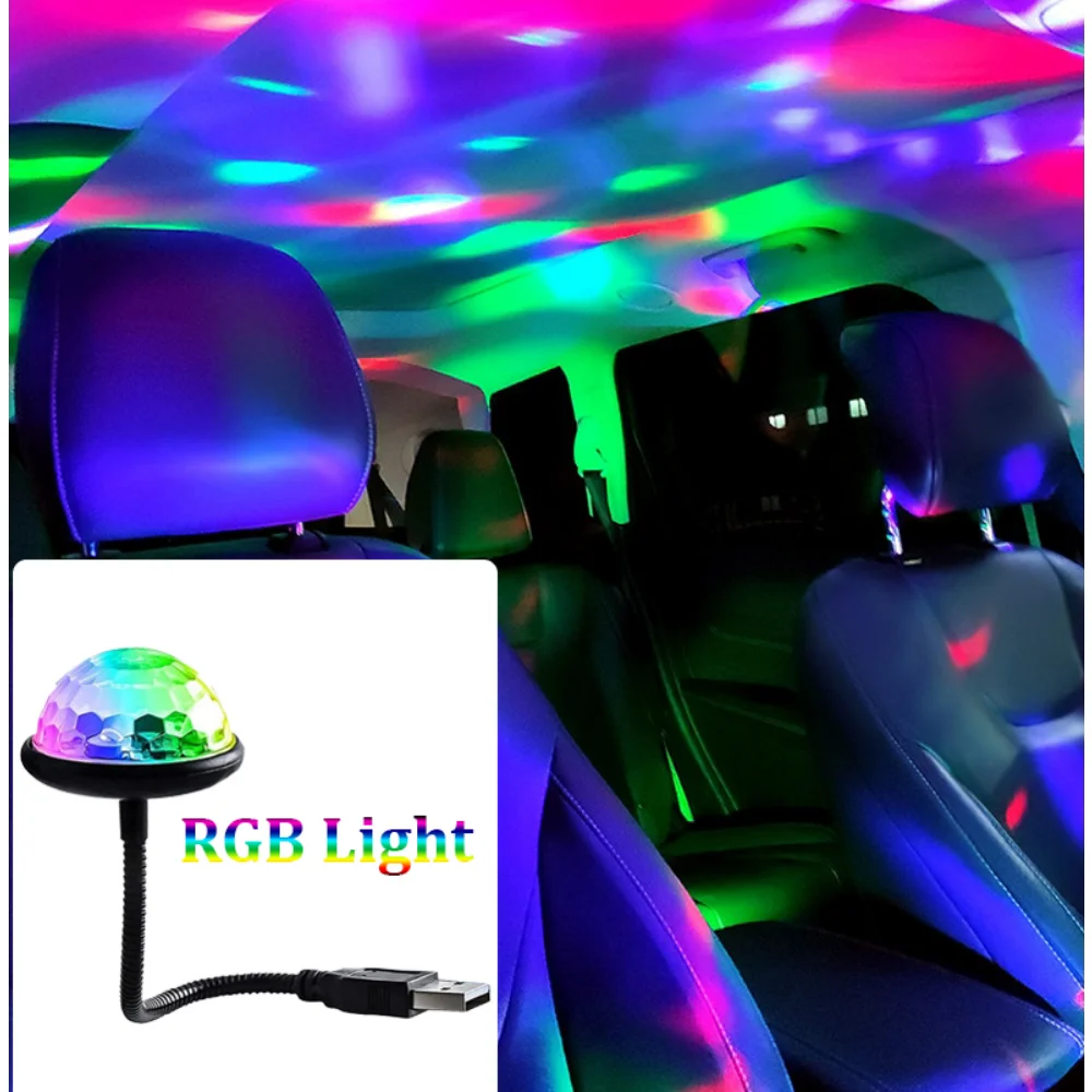 LED Stage Lights USB Mini Disco DJ Party Magic Ball Strobe Light RGB Multi Color Car Atmosphere Lamp Room Decor For Music Show led rock lights bluetooth app control led rock lights car chassis light music sync off road truck boat atmosphere light