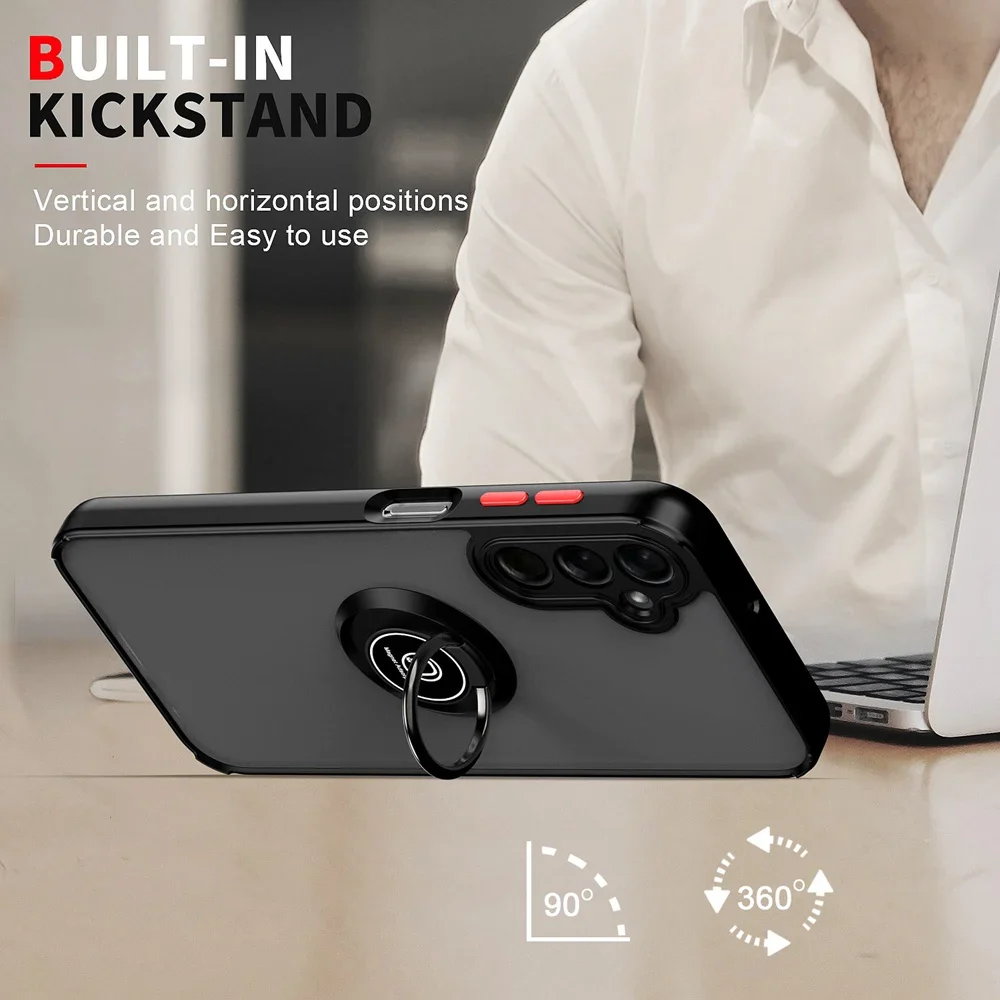 Shockproof Phone Case with Ring Holder - Durable Protective Cover