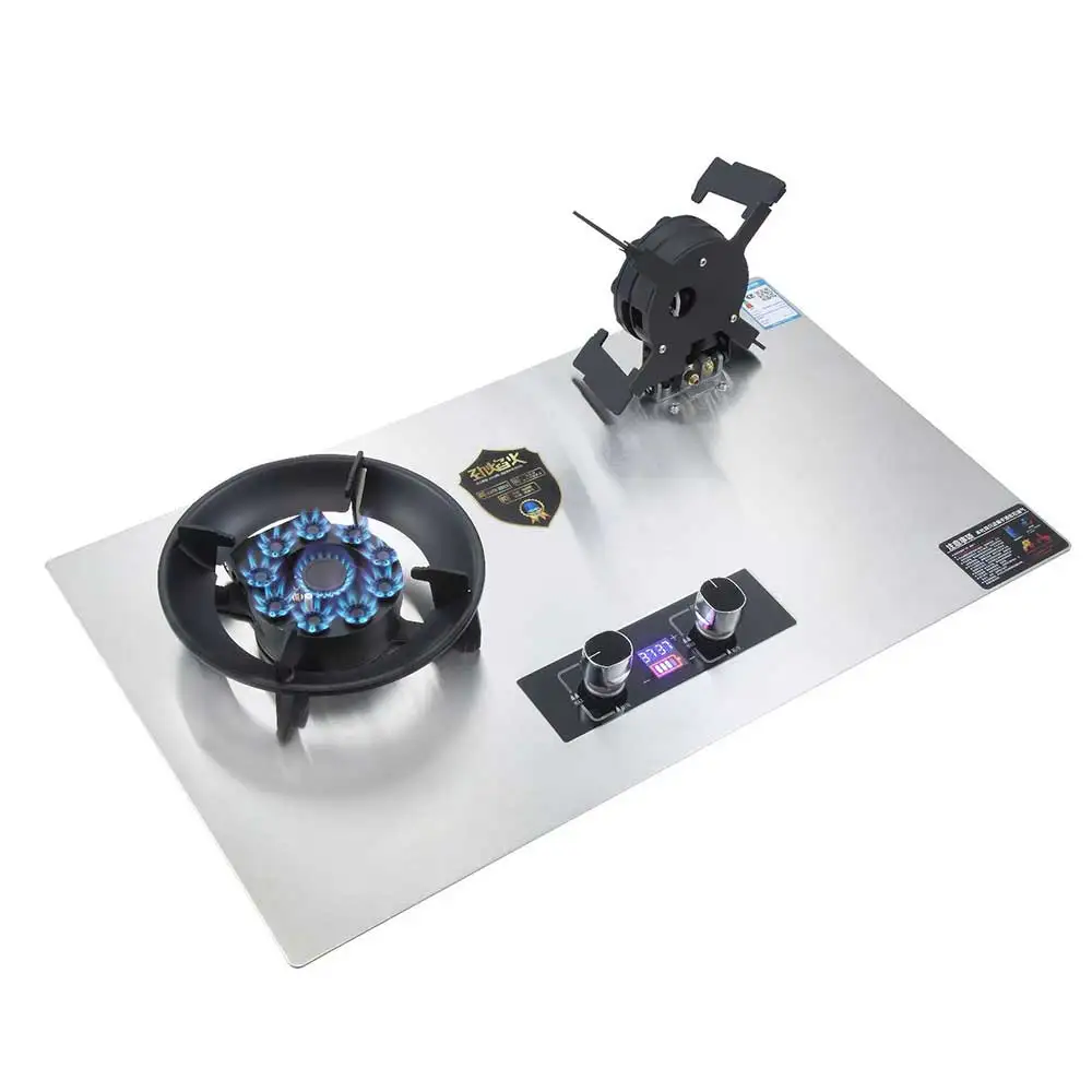 Household stainless steel stove, natural gas dual stove, embedded dual purpose gas foldable energy-saving stove