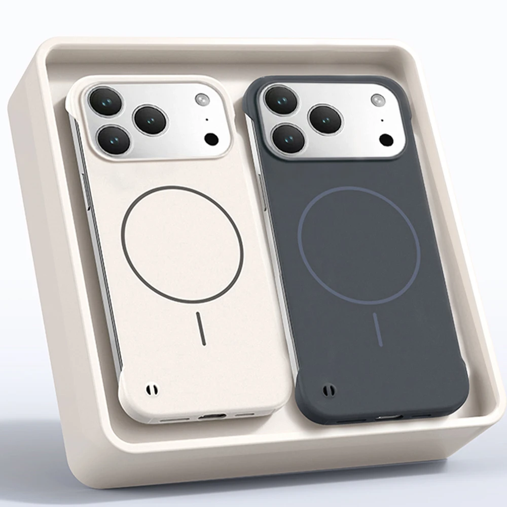 Ultra Thin Matte Frameless Magnetic Phone Case with Wireless Charging Compatibility