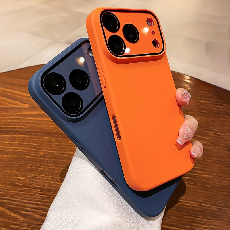 Luxury Matte Slim Hard PC Shockproof Phone Case with Glass Lens Camera Protection