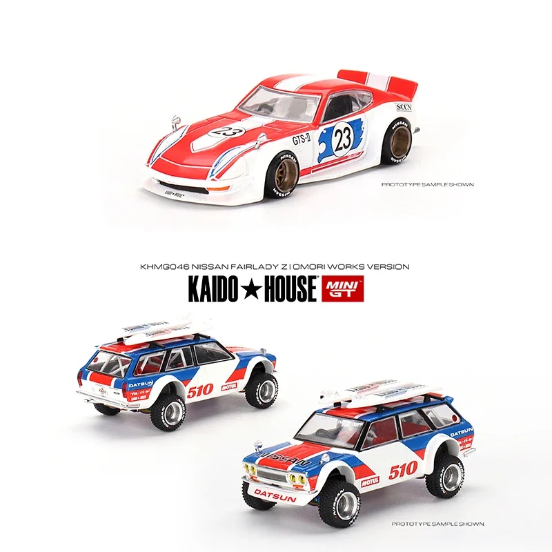 

MINIGT 1:64 Fairlady Z Kaido 510 Wagon Surf Safari RS Alloy Diorama Car Model KHMG 044 045 In Stock