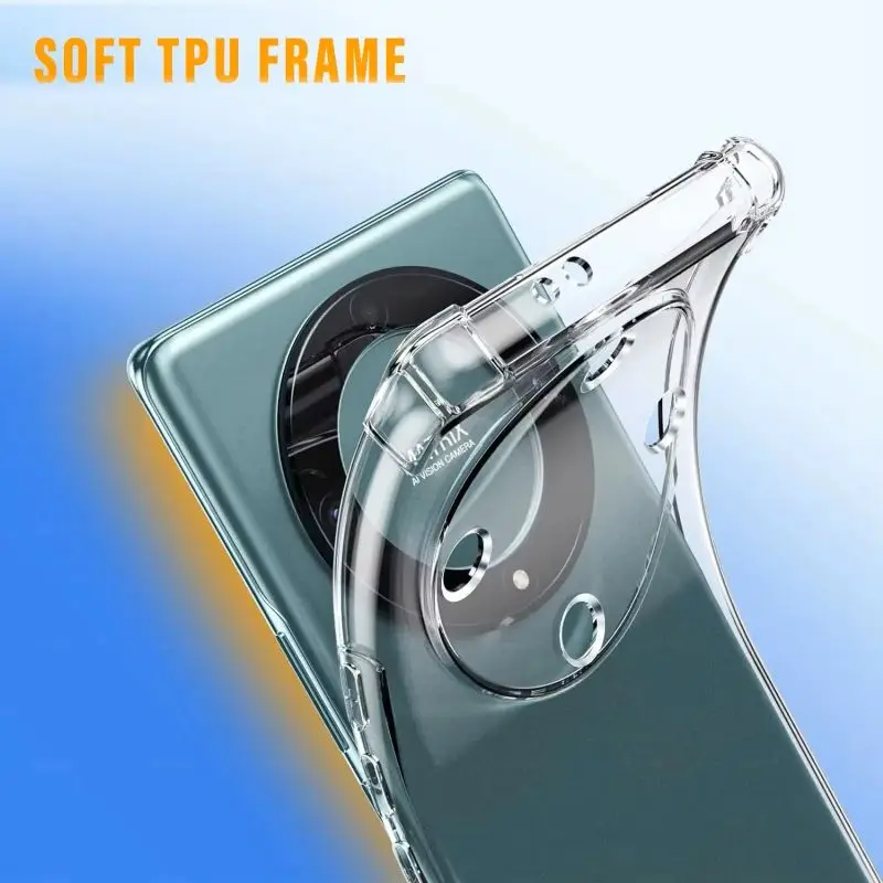 Shockproof Transparent Silicone Phone Case - Airbag Design, Soft TPU Cover