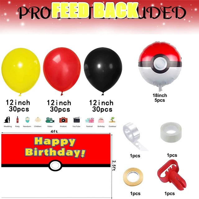 Pokemon Balloons Baby Shower Supplies Pikachu Birthday Party Decorations  Number Foil Helium Balloons Party Supplies Boy Gifts