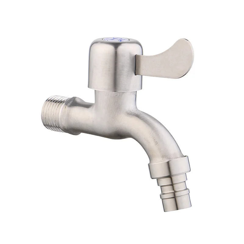 

304 Stainless Steel Faucet Household Pool Single Cold Quick-opening Faucet Mop Pool 4-point Drawing Water Valve Accessories