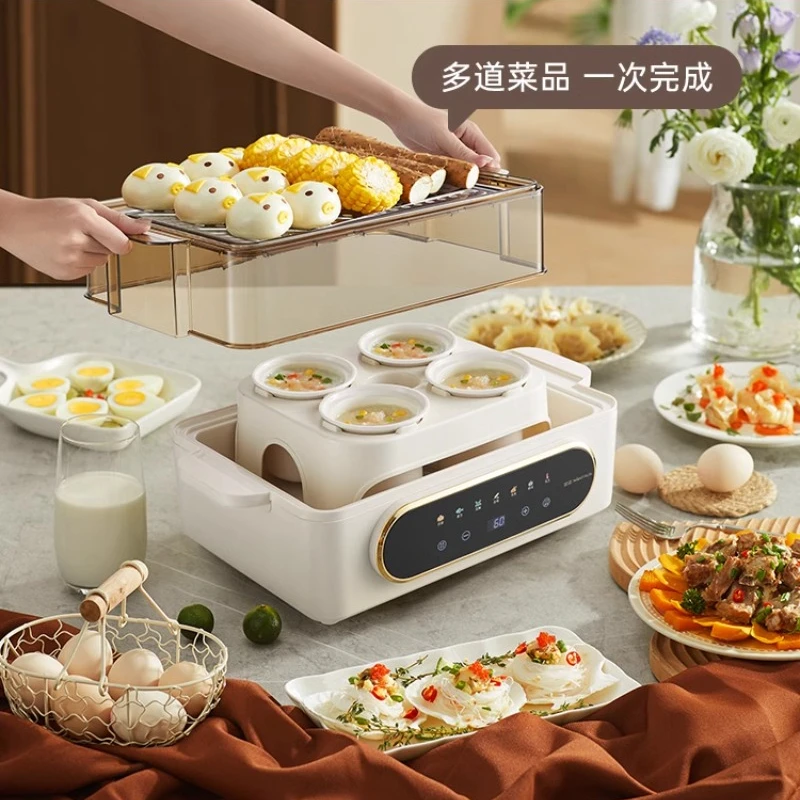 Electric Food Steamer Home Steam Cooker 3-layer Transparent Stainless Steel Breakfast Machine Kitchen Appliance Cocina Electrica
